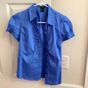 NEW Ann Taylor Blue Button-Down Blouse